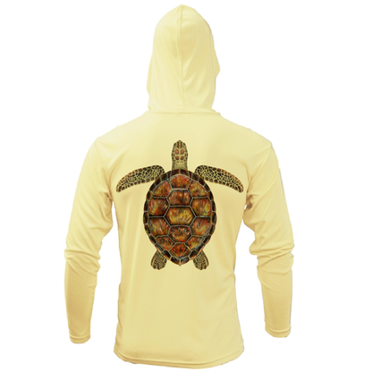 Saltwater Born Key West, FL Realistic Turtle Long Sleeve UPF 50+ Dry-Fit Hoodie