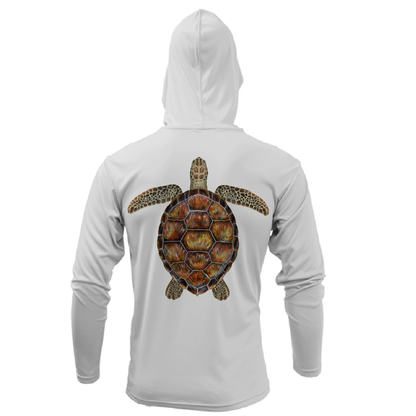 Saltwater Born Key West, FL Realistic Turtle Long Sleeve UPF 50+ Dry-Fit Hoodie