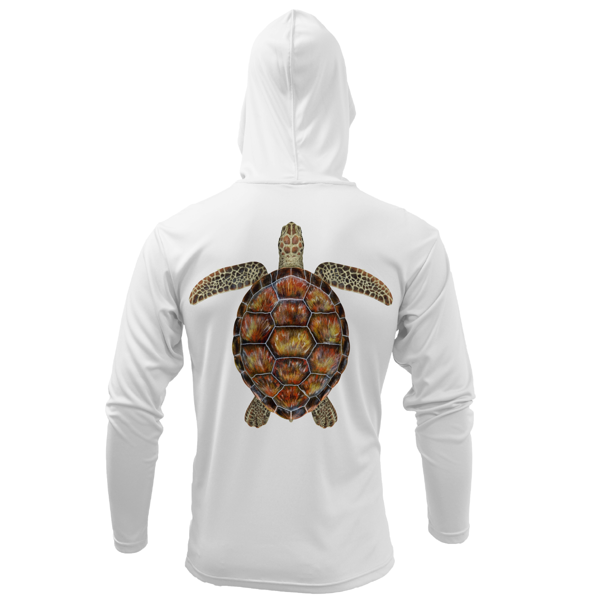 Saltwater Born Key West, FL Realistic Turtle Long Sleeve UPF 50+ Dry-Fit Hoodie