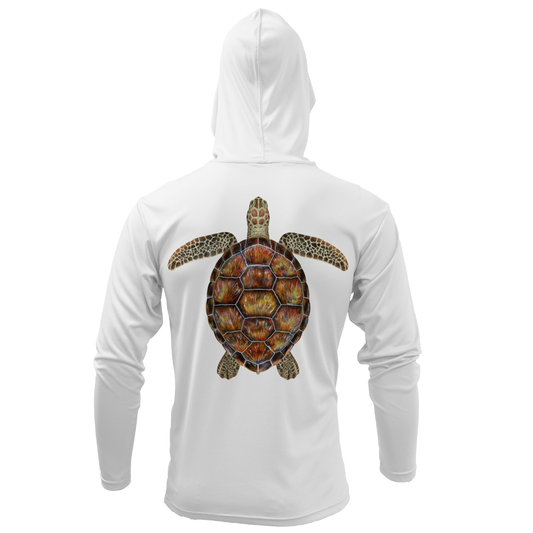 Saltwater Born Key West, FL Realistic Turtle Long Sleeve UPF 50+ Dry-Fit Hoodie