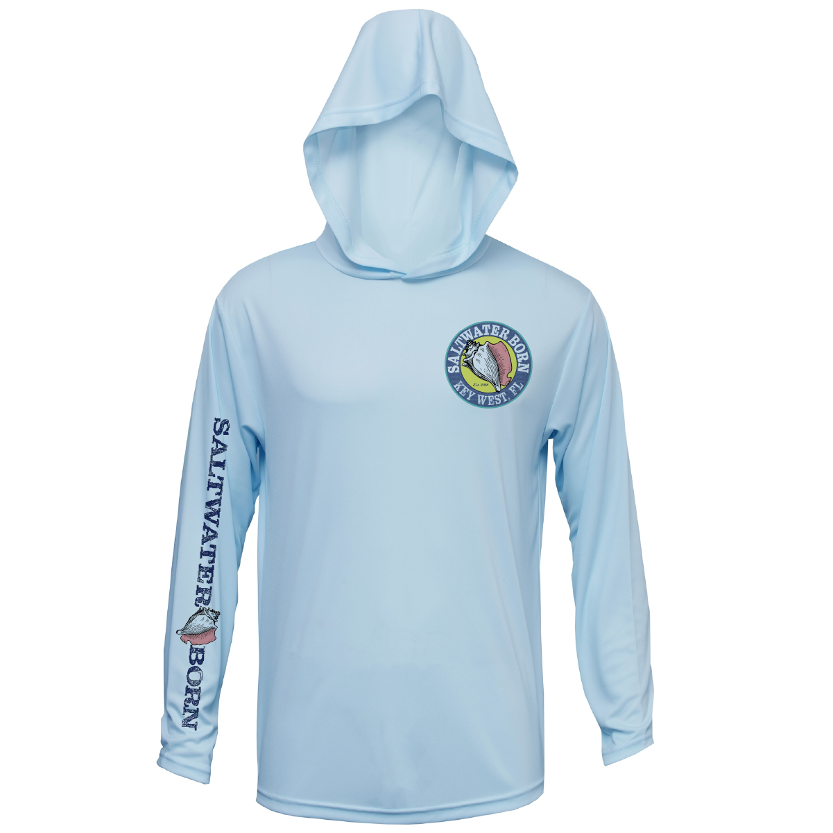 Saltwater Born Key West, FL Jumbo Shrimp Long Sleeve UPF 50+ Dry-Fit Hoodie