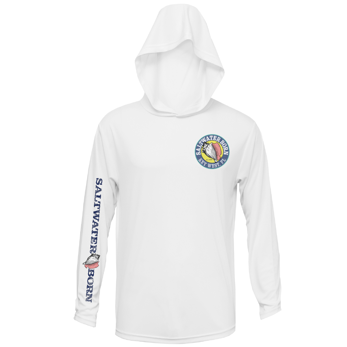 Saltwater Born Key West, FL Jumbo Shrimp Long Sleeve UPF 50+ Dry-Fit Hoodie