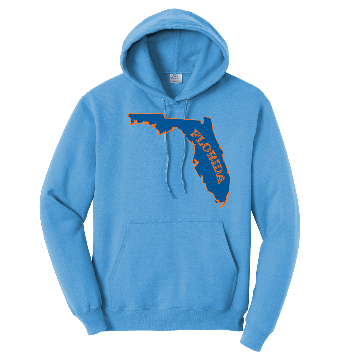 Saltwater Born Orange and Blue Cotton Hoodie