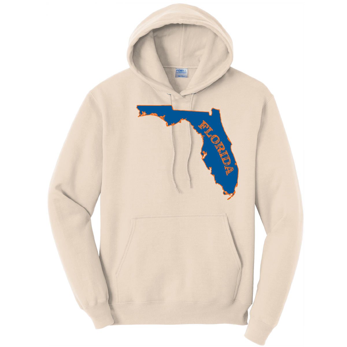 Saltwater Born Orange and Blue Cotton Hoodie