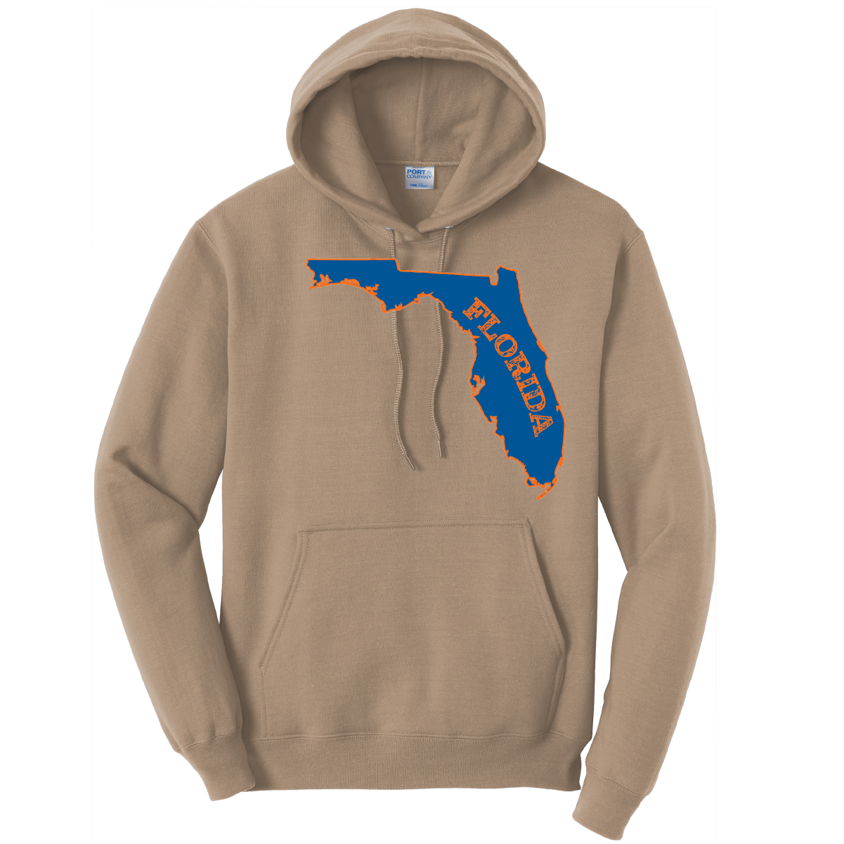 Saltwater Born Orange and Blue Cotton Hoodie