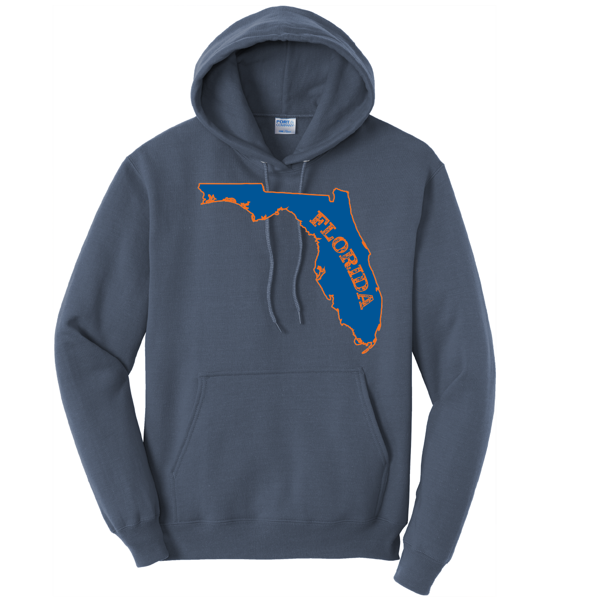 Saltwater Born Orange and Blue Cotton Hoodie