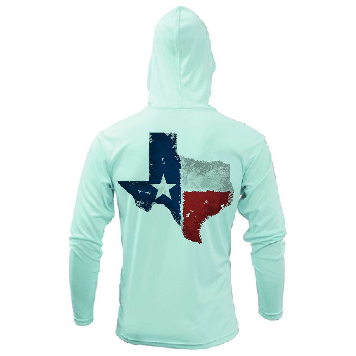 Saltwater Born DFW State of Texas Freshwater Born Men's Long Sleeve UPF 50+ Dry-Fit Hoodie