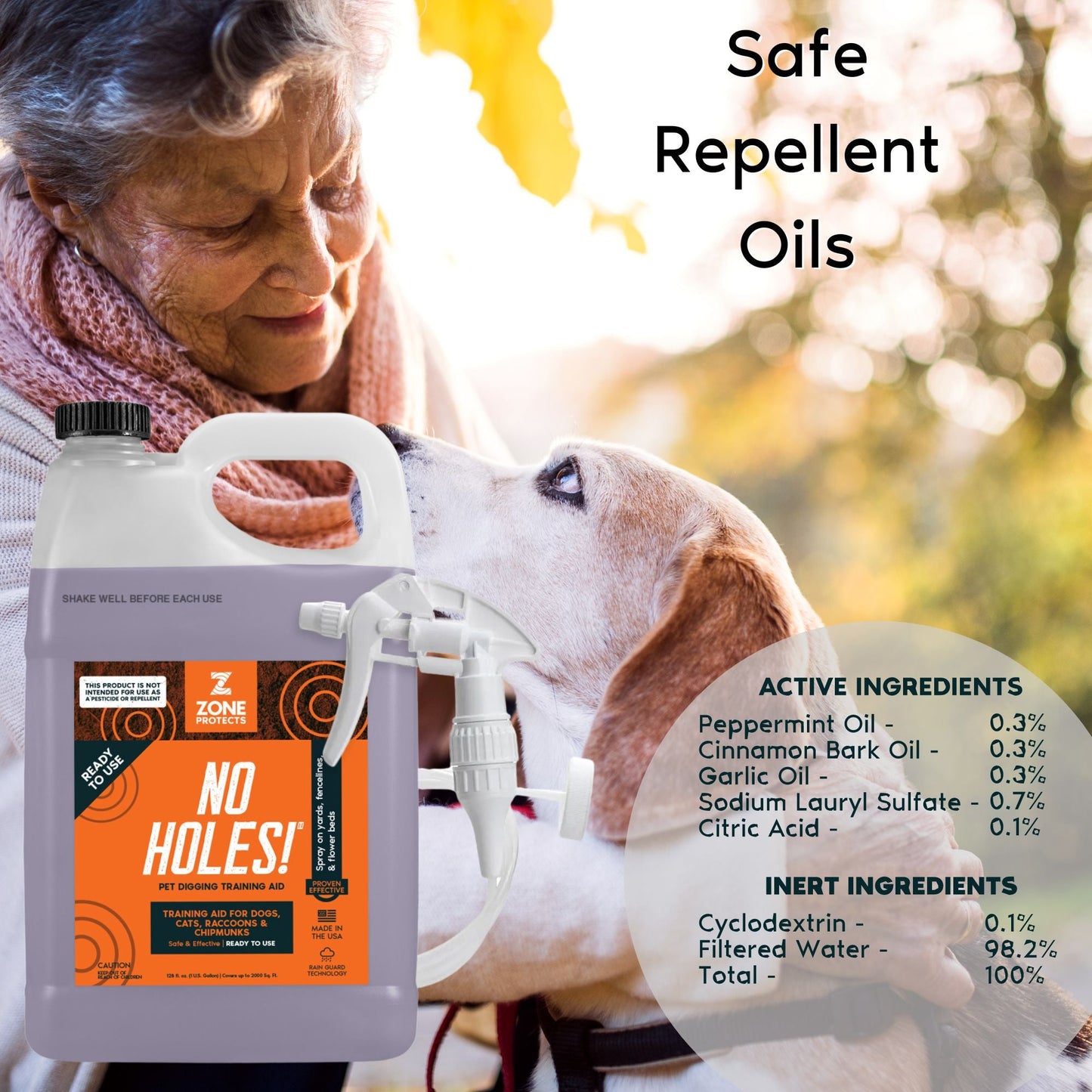 Zone Protects No Holes! Digging Prevention Concentrate/Gallon Trigger Sprayer