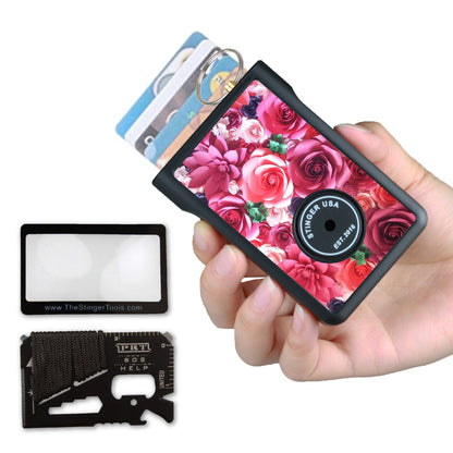 Stinger Survival Tools Safety Wallet With Personal Alarm Multi Functional Tool (Black Carbon Fiber)
