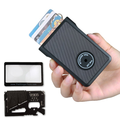 Stinger Survival Tools Safety Wallet With Personal Alarm Multi Functional Tool (Peony)