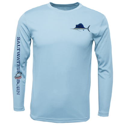 Saltwater Born Sailfish on Chest Long Sleeve UPF 50+ Dry-Fit Shirt