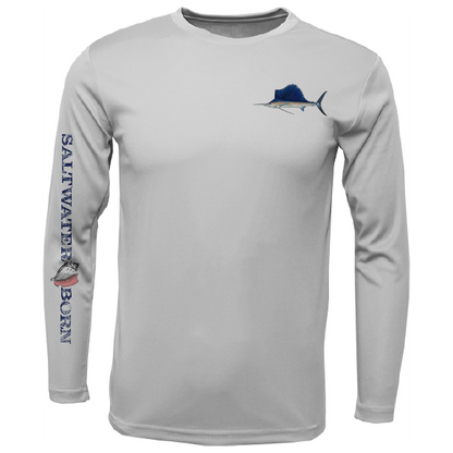 Saltwater Born Sailfish on Chest Long Sleeve UPF 50+ Dry-Fit Shirt