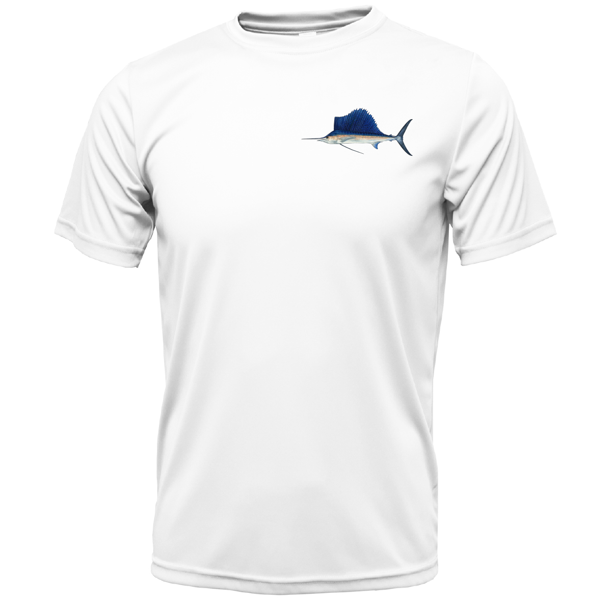 Saltwater Born Key West, FL Sailfish on Chest Short Sleeve UPF 50+ Dry-Fit Shirt