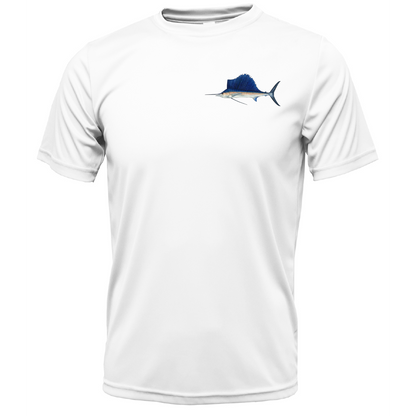 Saltwater Born Key West, FL Sailfish on Chest Short Sleeve UPF 50+ Dry-Fit Shirt
