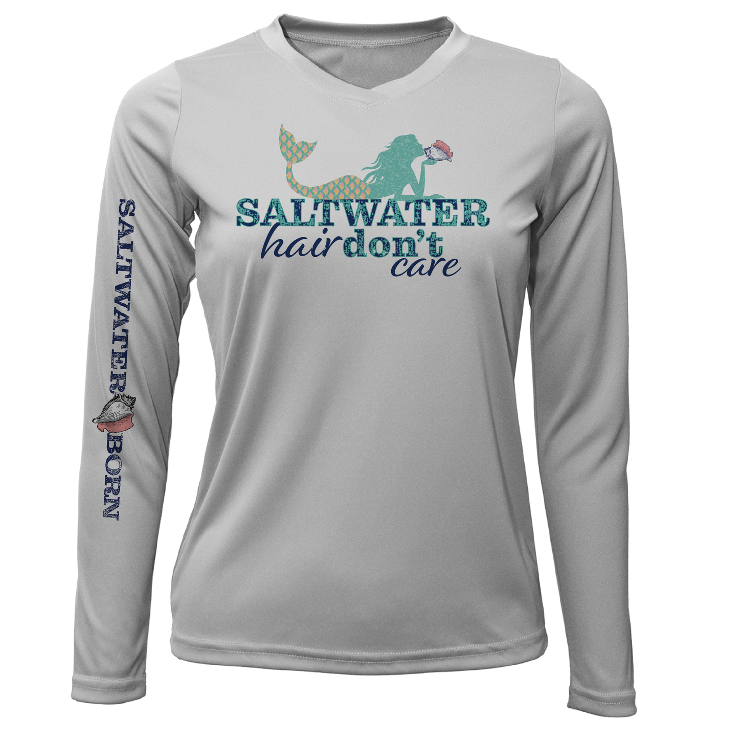 Saltwater Born Key West, FL "Saltwater Hair...Don't Care" Long Sleeve UPF 50+ Dry-Fit Shirt