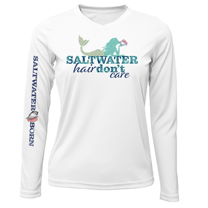 Saltwater Born Key West, FL "Saltwater Hair...Don't Care" Long Sleeve UPF 50+ Dry-Fit Shirt