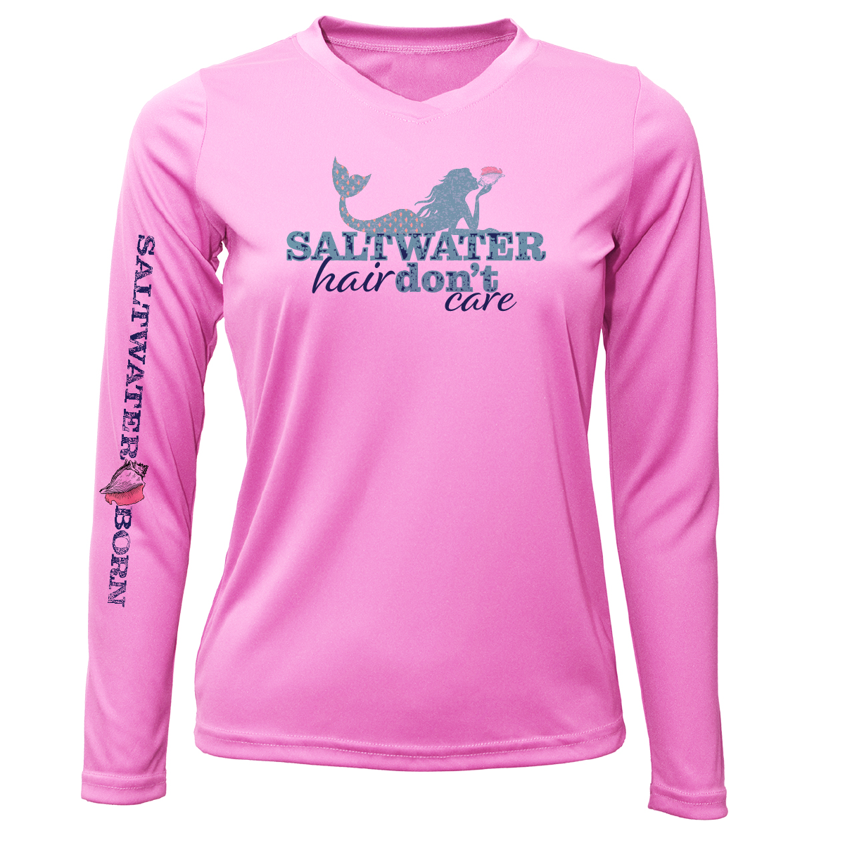 Saltwater Born Key West, FL "Saltwater Hair...Don't Care" Long Sleeve UPF 50+ Dry-Fit Shirt