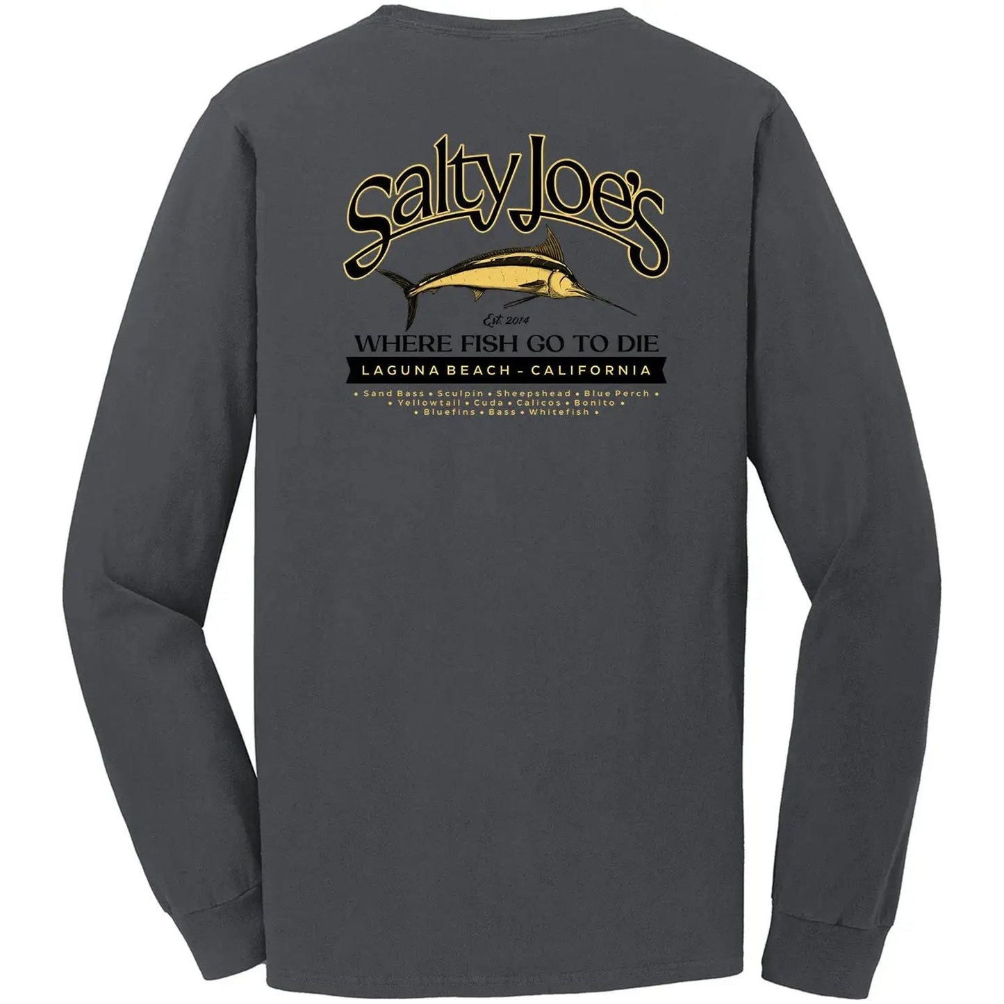 Salty Joe's Fish Count Beach Wash® Garment Dyed Long Sleeve Tee