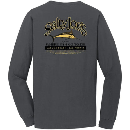 Salty Joe's Fish Count Beach Wash® Garment Dyed Long Sleeve Tee