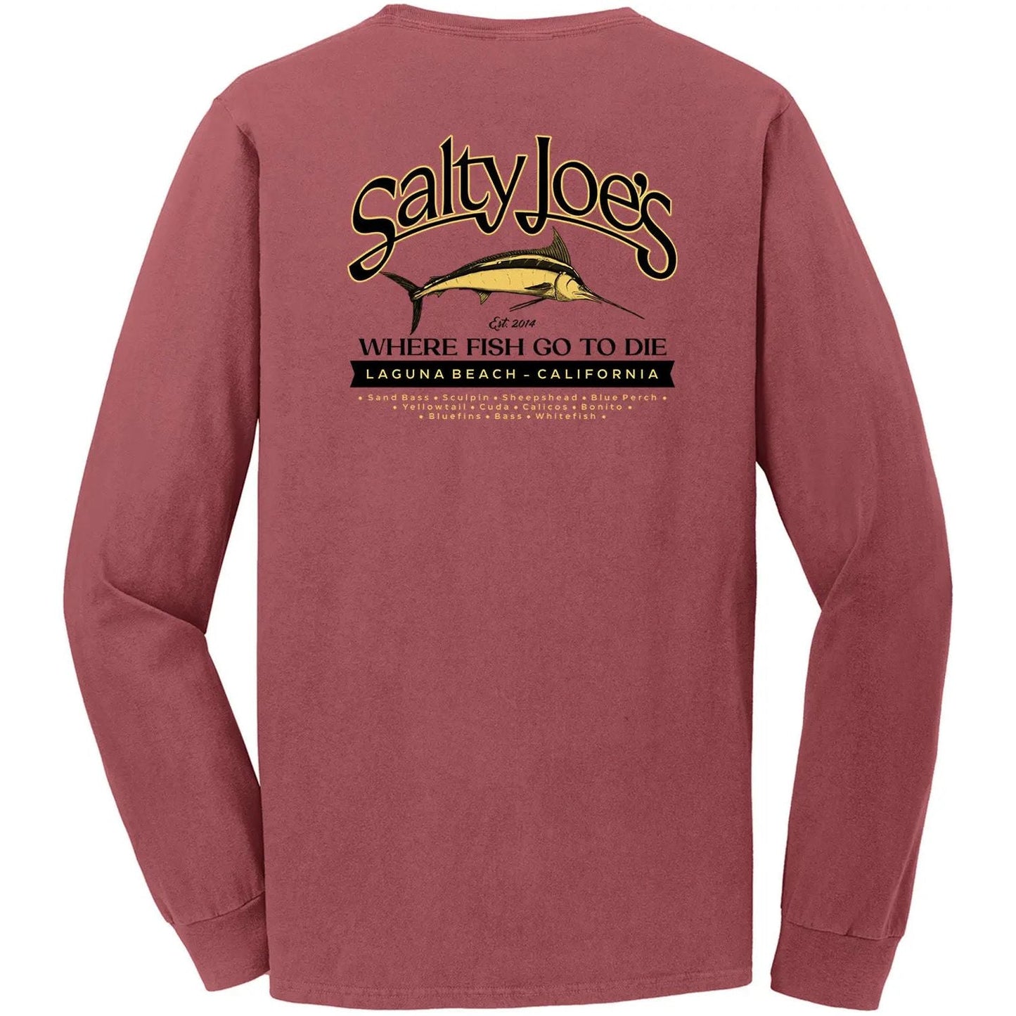 Salty Joe's Fish Count Beach Wash® Garment Dyed Long Sleeve Tee