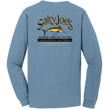 Salty Joe's Fish Count Beach Wash® Garment Dyed Long Sleeve Tee