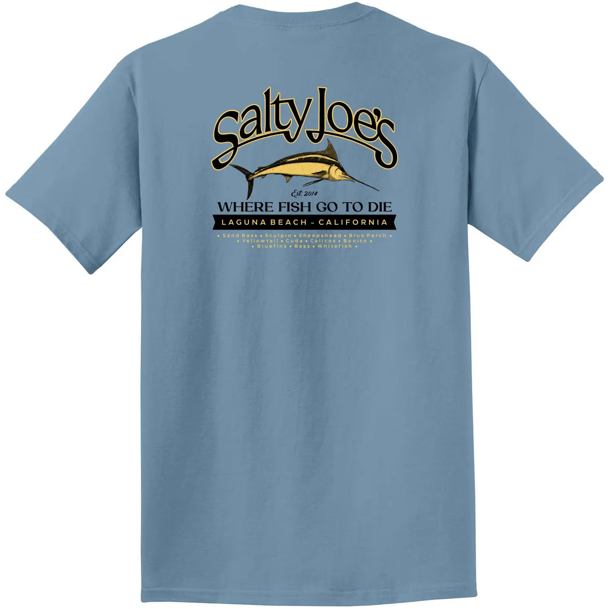 Salty Joe's Fish Count Logo Beach Wash® Garment Dyed Tee