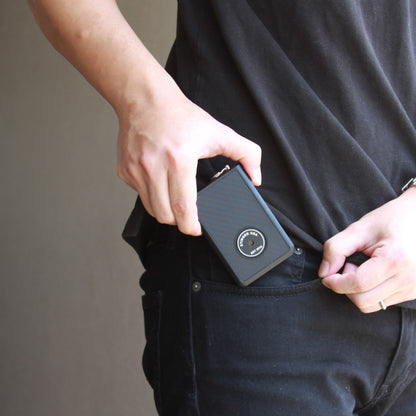 Stinger Survival Tools Safety Wallet With Personal Alarm ( Black Carbon Fiber)