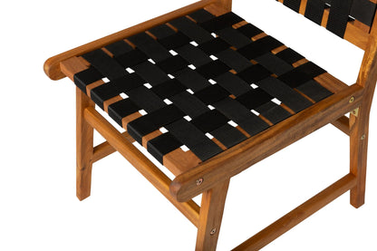 Balkene Home Sava Indoor Outdoor Armless Dining Side Chair in Black Webbing