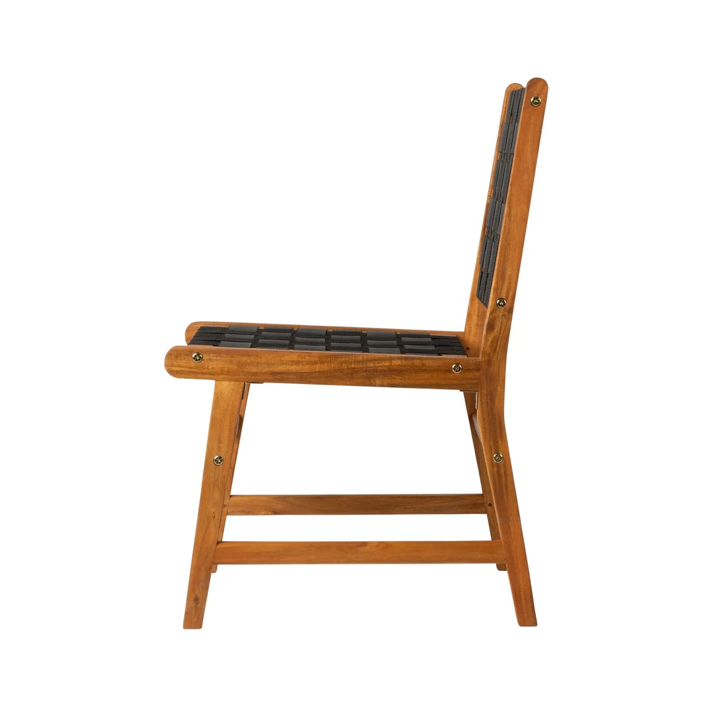 Balkene Home Sava Indoor Outdoor Armless Dining Side Chair in Black Webbing