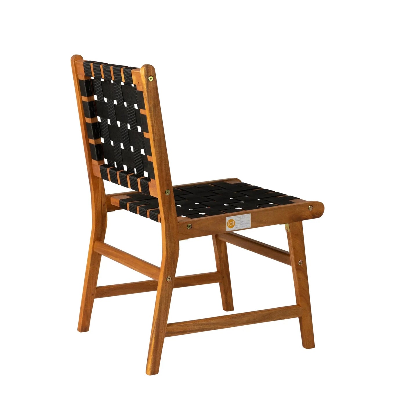 Balkene Home Sava Indoor Outdoor Armless Dining Side Chair in Black Webbing
