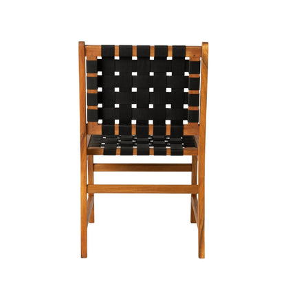 Balkene Home Sava Indoor Outdoor Armless Dining Side Chair in Black Webbing