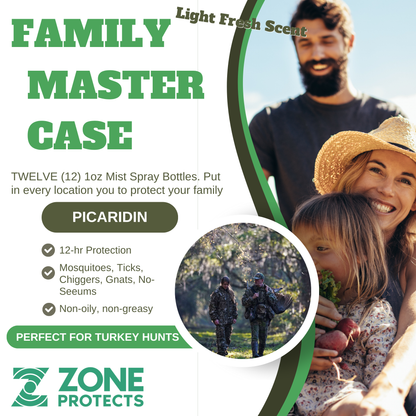 Zone Protects Scented Insect Repellent Spray, Family Pack 1oz Case + Refill Bundle