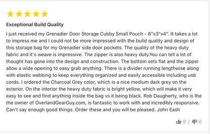 Overland Gear Guy INEOS Grenadier Door Storage Cubby Small Pouch - 8"x3"x4" (PAIR)