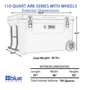 110 Quart Ark Series Roto-Molded Wheeled Cooler