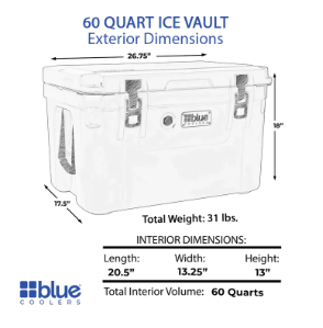 60 Quart Ice Vault Roto-Molded Cooler