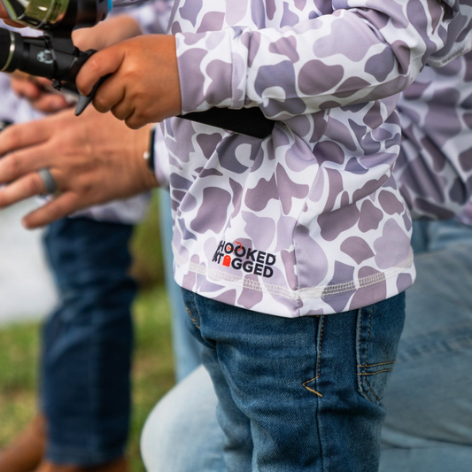 Hooked & Tagged  - Youth Old School Camo Performance Hoodies