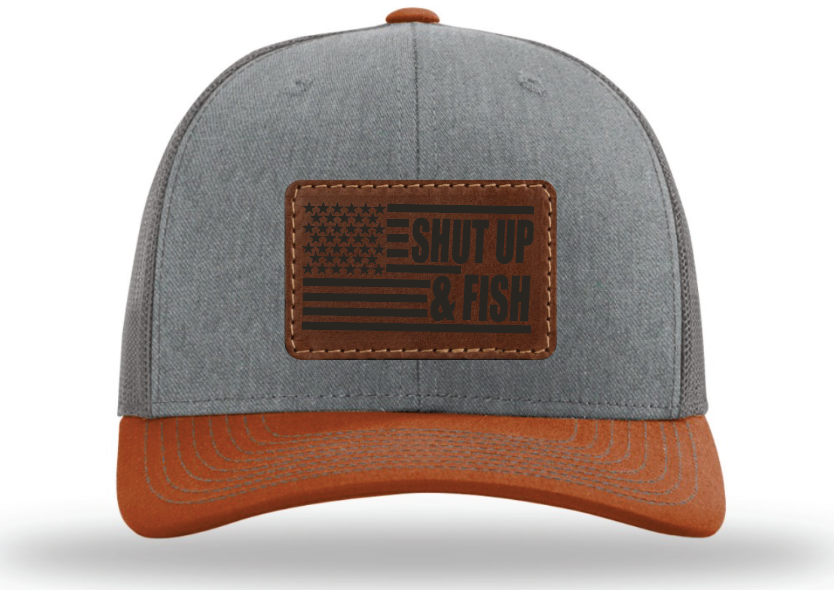Vicious Shut Up & Fish Flag Patch - Gray/Charcoal/Orange