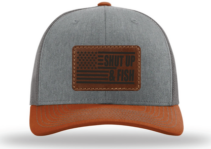 Vicious Shut Up & Fish Flag Patch - Gray/Charcoal/Orange