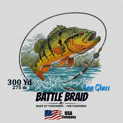 BATTLE BRAID SEA GLASS 300 YARD SPOOL 8x PE