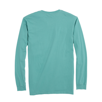 Saltwater Born Men's Linear Logo Cotton Long Sleeve Shirt