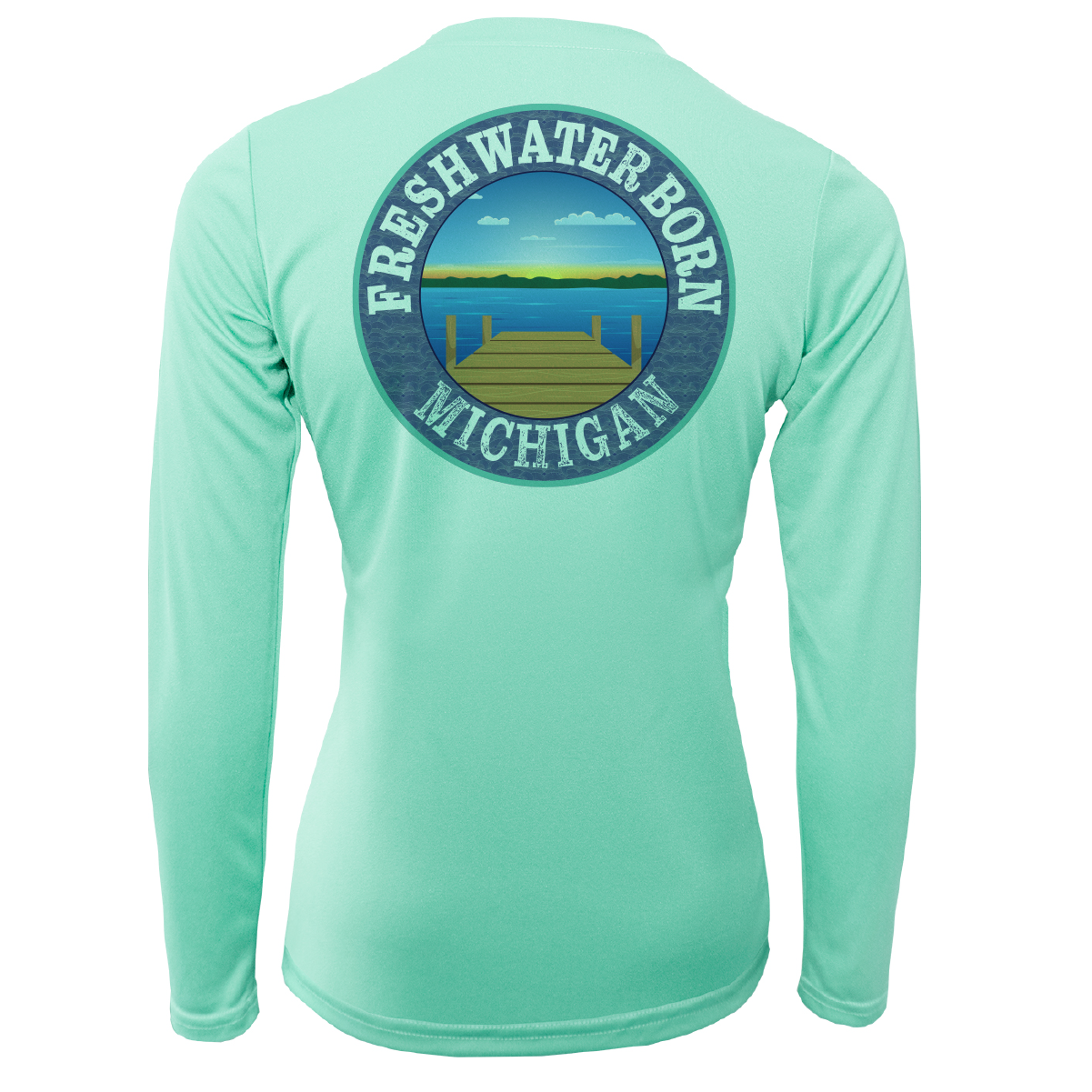 Saltwater Born Michigan "Freshwater Heals Everything" Women's Long Sleeve UPF 50+ Dry-Fit Shirt