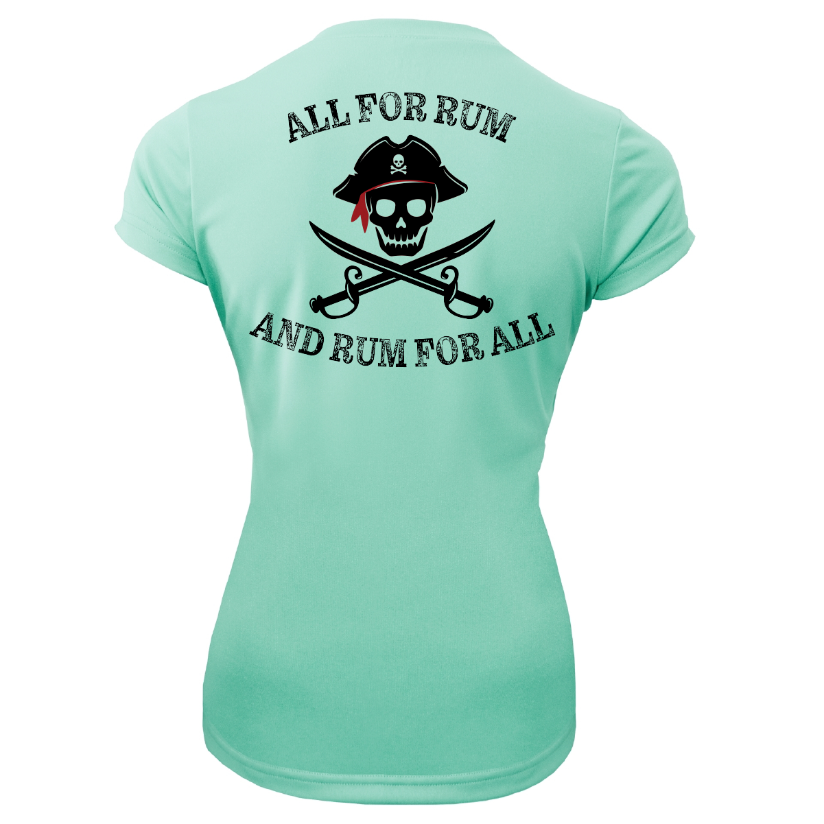 Saltwater Born DFW, TX Freshwater Born "All For Rum and Rum For All" Women's Short Sleeve UPF 50+ Dry-Fit Shirt