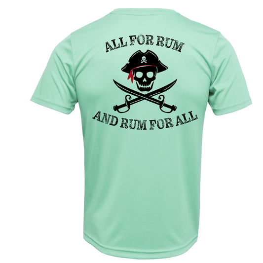 Saltwater Born Key West, FL "All For Rum and Rum For All" Men's Short Sleeve UPF 50+ Dry-Fit Shirt