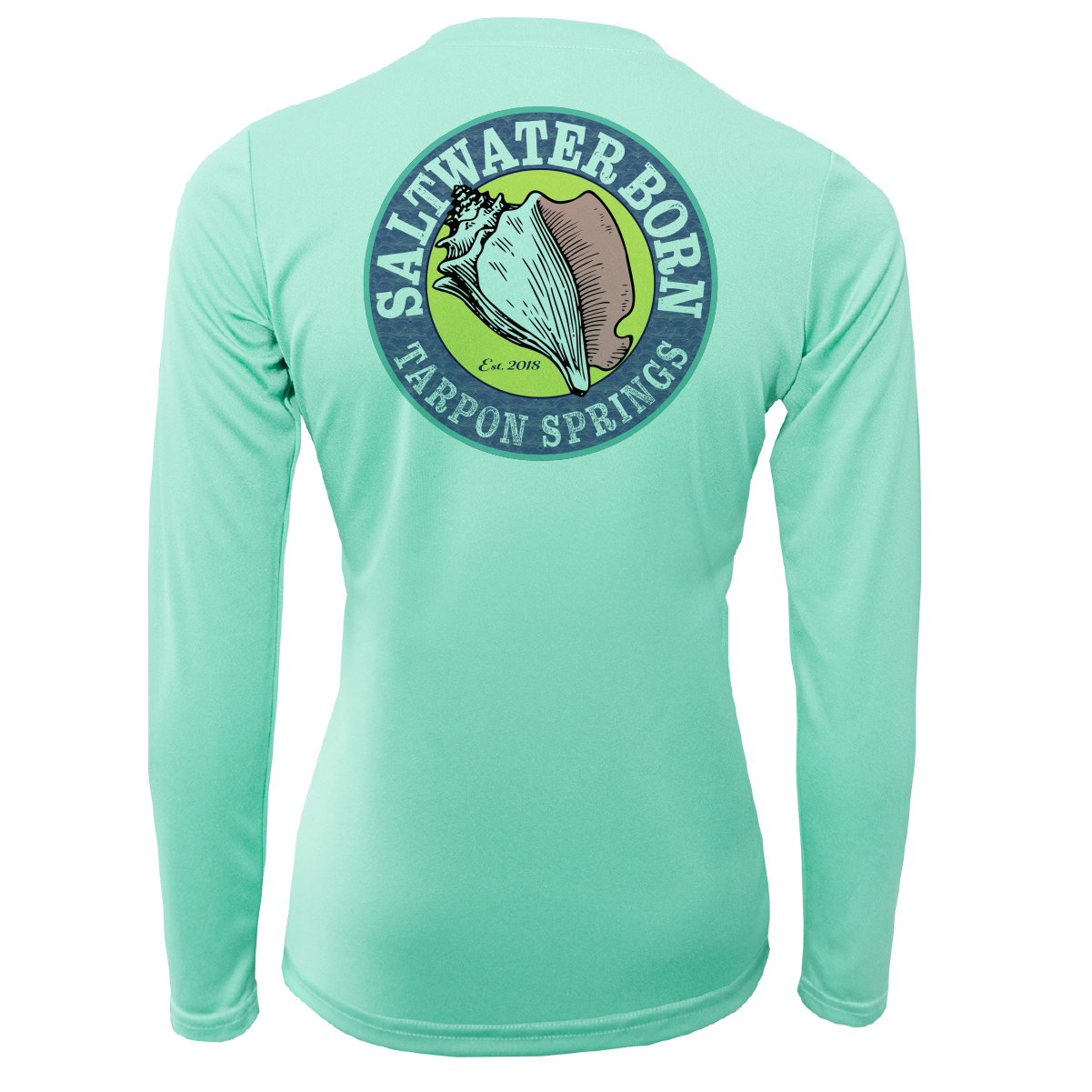 Saltwater Born Tarpon Springs, FL "Saltwater Hair Don't Care" Long Sleeve UPF 50+ Dry-Fit Shirt