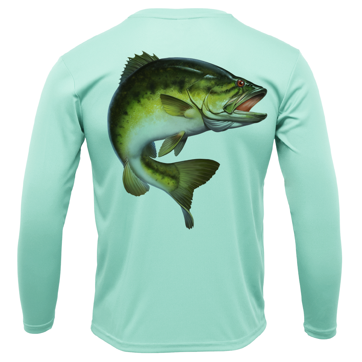 Saltwater Born Marietta, GA Freshwater Born Largemouth Bass Men's Long Sleeve UPF 50+ Dry-Fit Shirt