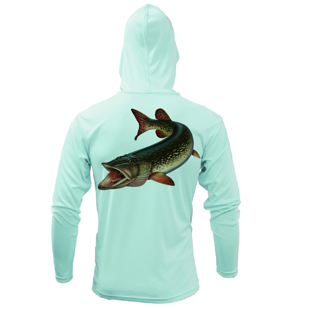 Saltwater Born Michigan Freshwater Born Pike Men's Long Sleeve UPF 50+ Dry-Fit Hoodie