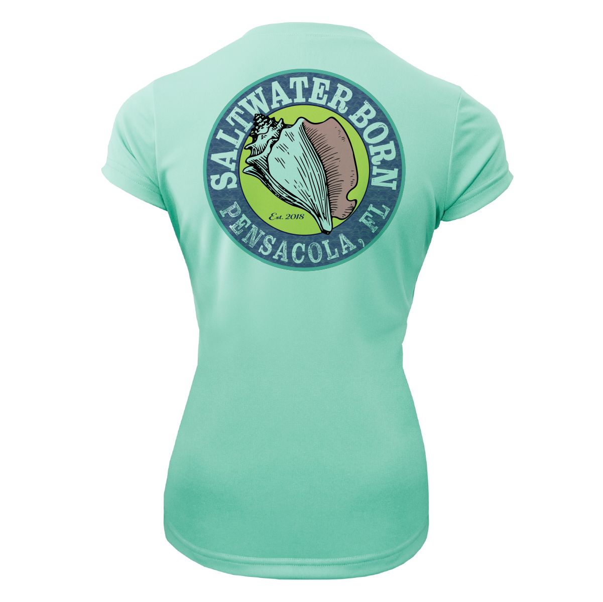 Saltwater Born Pensacola, FL "Life Is Better At The Beach" Turtle Women's Short Sleeve UPF 50+ Dry-Fit Shirt
