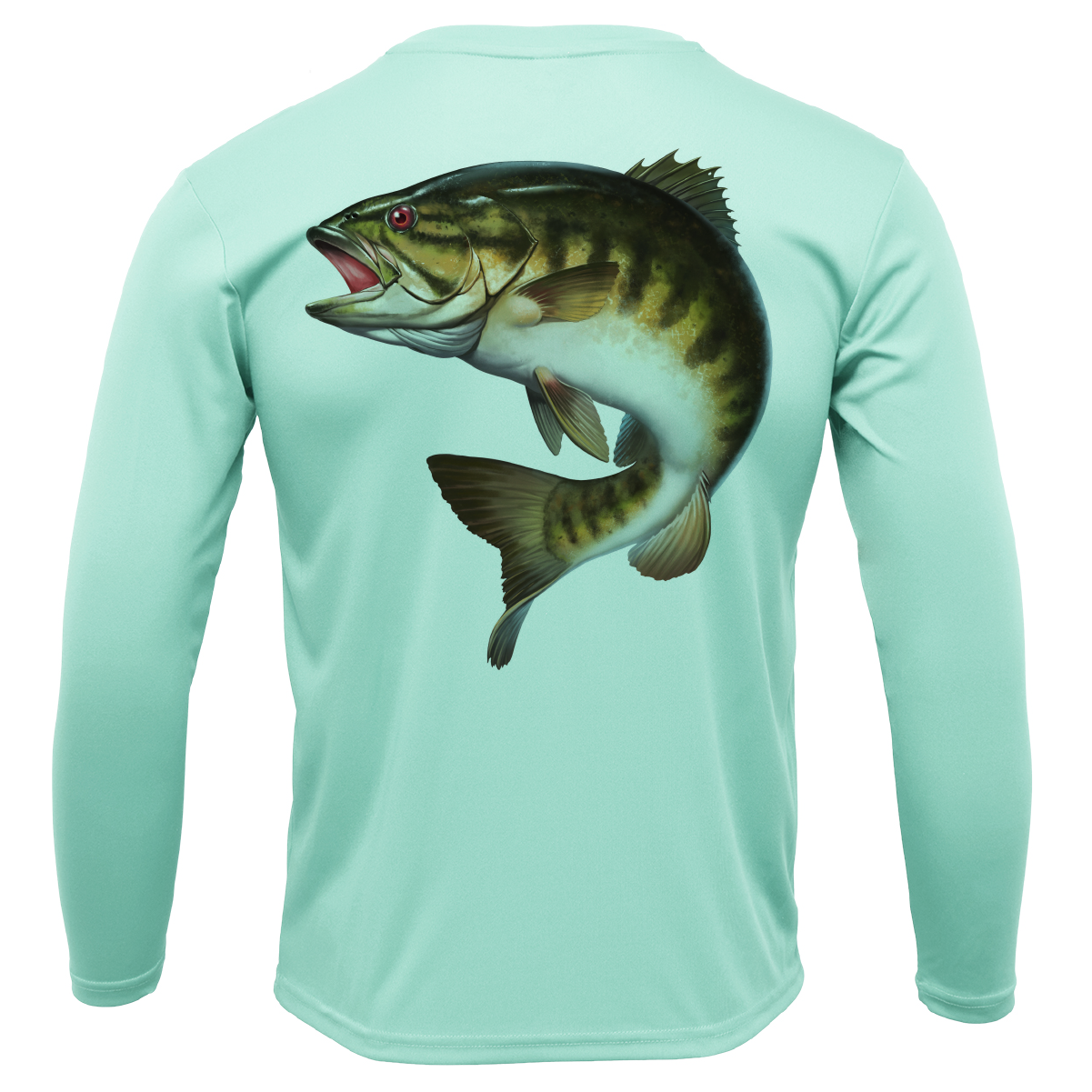 Saltwater Born Michigan Freshwater Born Smallmouth Bass Men's Long Sleeve UPF 50+ Dry-Fit Shirt