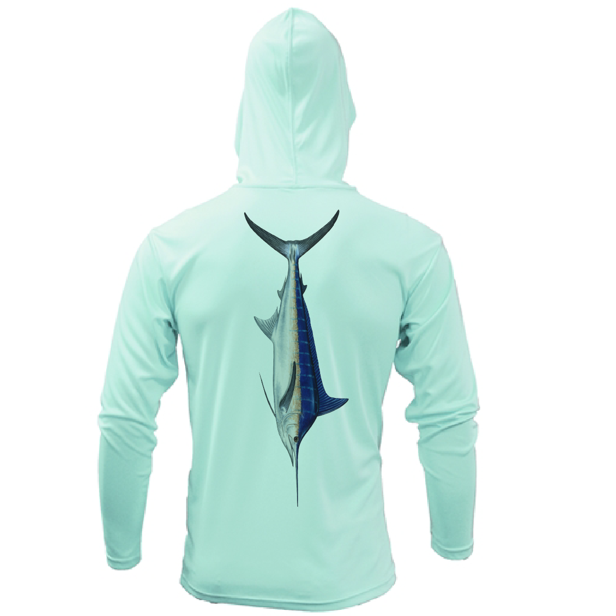 Saltwater Born Catalina Island, CA Blue Marlin Boy's Long Sleeve UPF 50+ Dry-Fit Hoodie