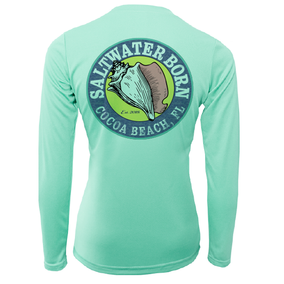 Saltwater Born Cocoa Beach, FL "Life is Better at The Beach" Turtle Women's Long Sleeve UPF 50+ Dry-Fit Shirt